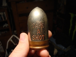 Anitque Bullet Shell Shotglass Container